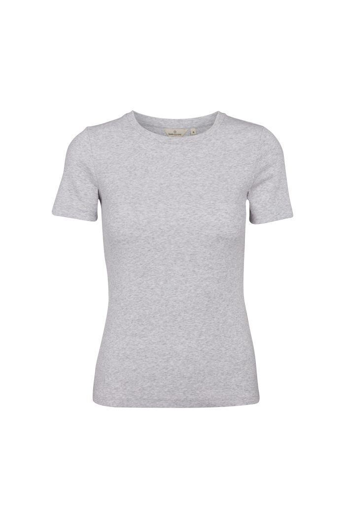 Basic Apparel Ludmilla O-Neck T-shirts 318 Light Grey Mel.